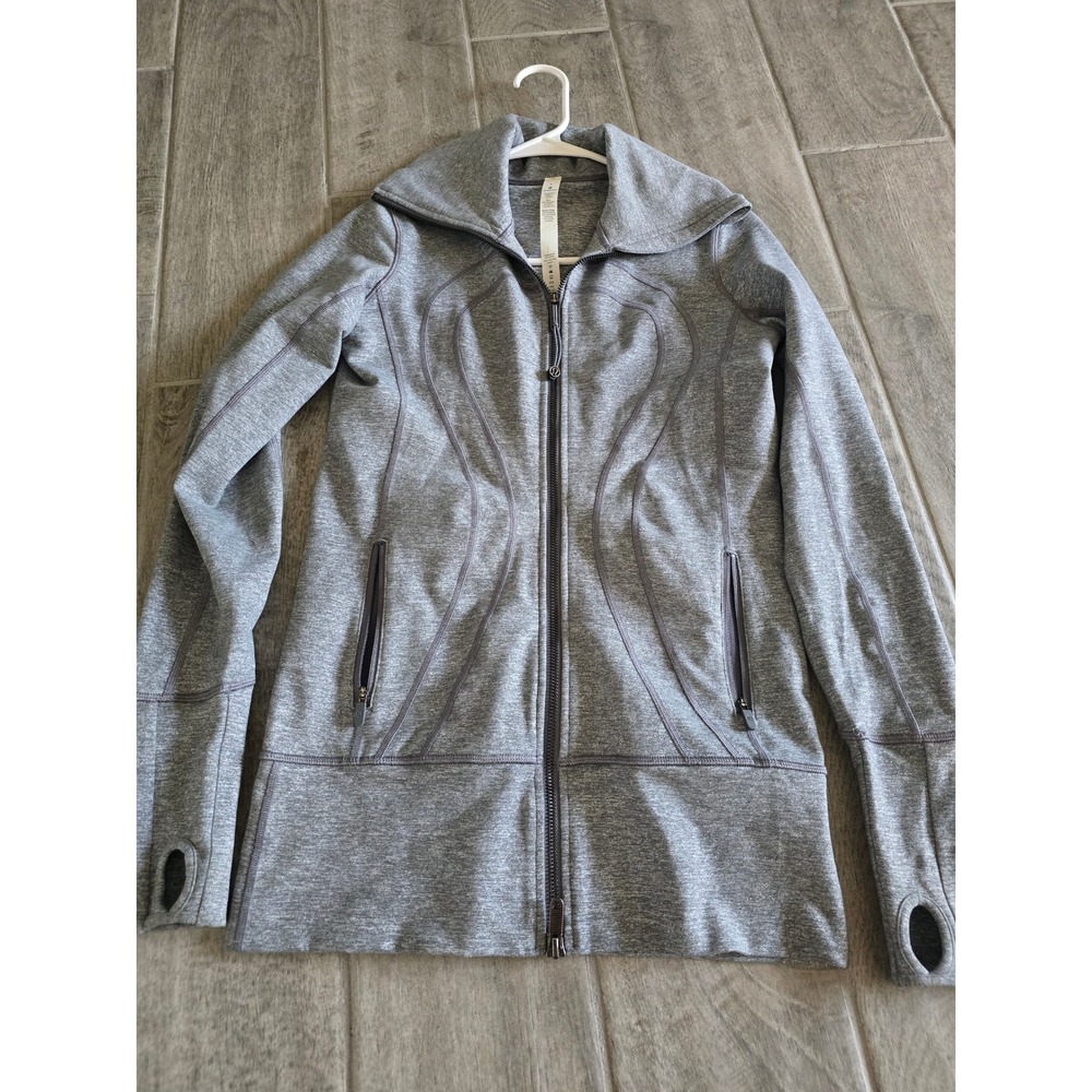 Lululemon In Stride Jacket Gray Heather Slate Gray Slate Full Zip Athletic 4